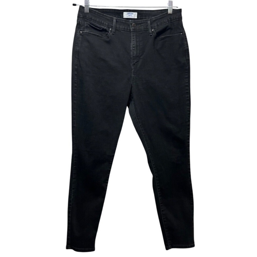 Levi's Denizen High Rise Skinny Jeans Black Denim Comfort Stretch‎ 33x28